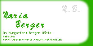 maria berger business card